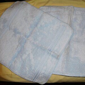 NOS 2 LIGHT BLUE WASHCLOTHS UTICA USA MADE MCM VINTAGE